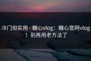 冷门但实用 - 糖心vlog：糖心官网vlog！别再用老方法了